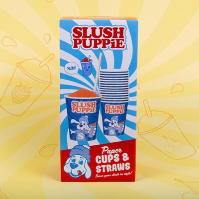 Fizz Creations SLUSH PUPPiE Paper Cups & Straws Pack front