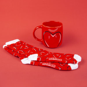 Fizz Creations HARIBO Heart Mug and Sock Contents