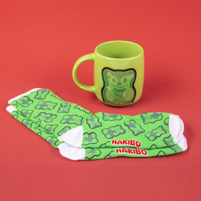 Fizz Creations HARIBO Green Bear Mug and Sock Contents
