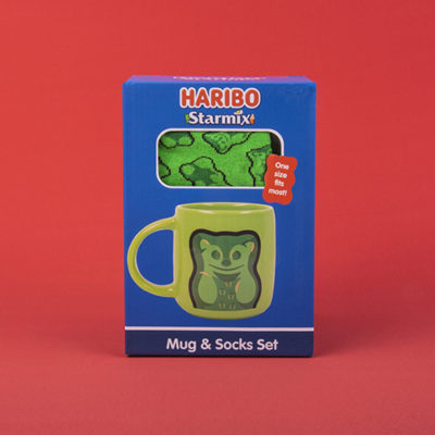 Fizz Creations HARIBO Green Bear Mug and Sock Packaging Front