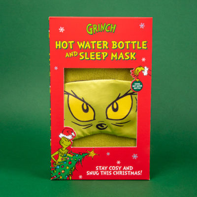 Fizz Creations The Grinch Hot Water Bottle and Sleep Mask Packaging