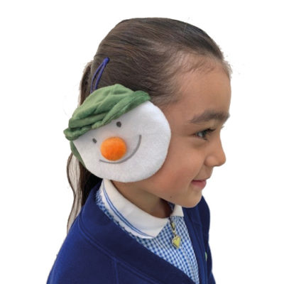 Fizz Creations Girl wearing snowman earmuffs