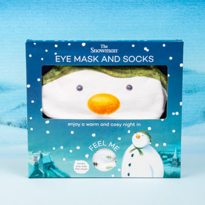 Fizz Creations The Snowman Eye Mask and Socks Packaging with background