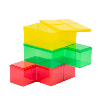 Fizz Creations Tetris Stackers Yellow Green Red stacked containers