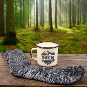 Fizz Creations Wayfarer Camping Campfire Mug & Sock contents displayed