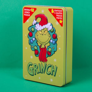 Fizz Creations Grinch Double Sided Puzzle in a tin right