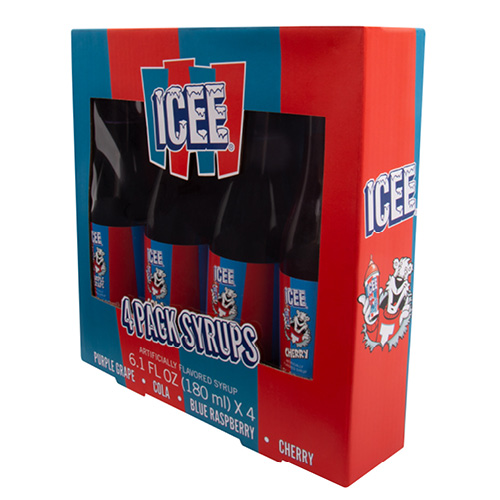 Fizz Creations ICEE 4 pack of syrups packaging left