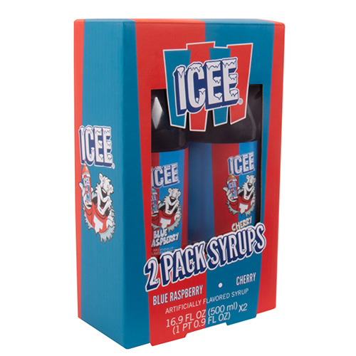 Fizz Creations ICEE Blue Raspberry  and Cherry Syrup twin pack packaging right