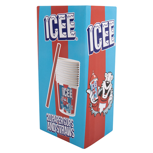 Fizz Creations ICEE Paper Cups and Straws packaging left