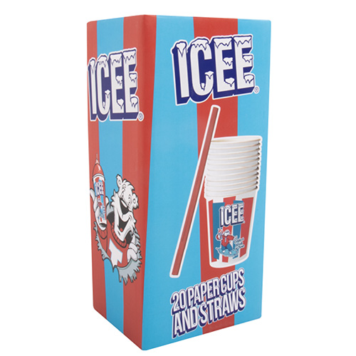 Fizz Creations ICEE Paper Cups and Straws packaging Right
