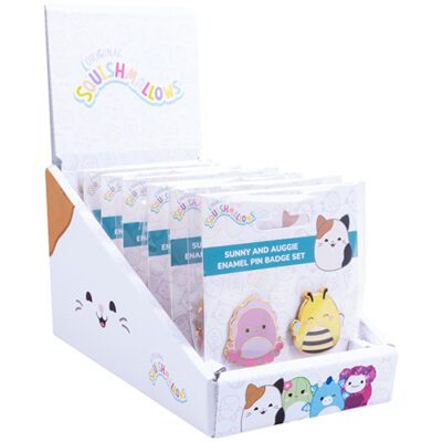 Fizz Squishmallows - Sunny & Auggie Pin Badges x 2 CDU (350162)